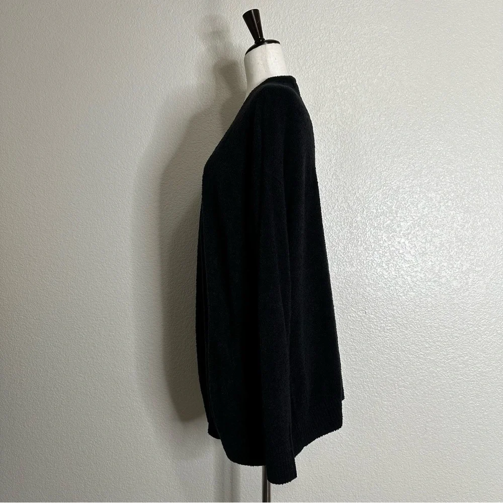 Barefoot Dreams Cozychic Lite Black Open Front Soft Sweater Cardigan, Sz Large - Picture 6 of 12